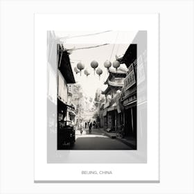 Poster Of Beijing, China, Black And White Old Photo 3 Canvas Print