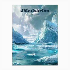 Jokulsarlon Iceland Snow Travel Art Canvas Print