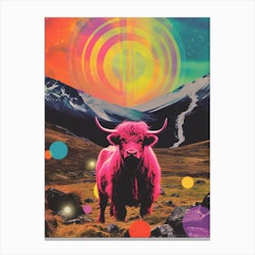 Highland Cattle Space Collage 2 Canvas Print