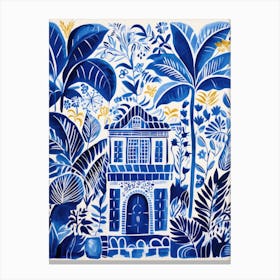 Blue House In The Jungle Canvas Print