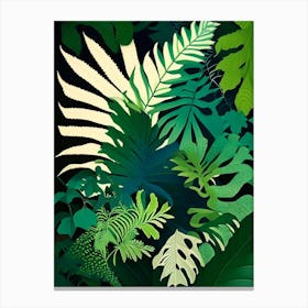 Japanese Painted Fern Vibrant Canvas Print