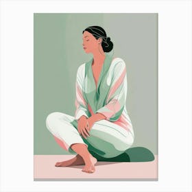 Calm Woman Portrait Art Print (5) Canvas Print