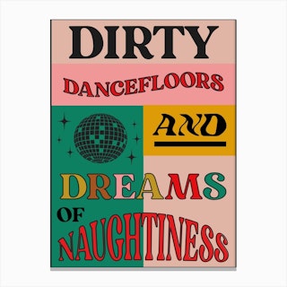 Dirty Dancefloors Pink & Green Canvas Print
