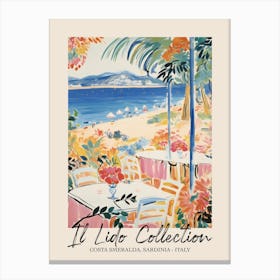 Costa Smeralda, Sardinia   Italy Il Lido Collection Beach Club Poster 3 Canvas Print
