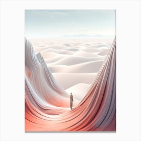 Dune Pink And White Canvas Print