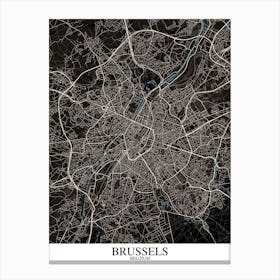 Brussels Black Blue Canvas Print