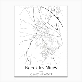 Noeux Les Mines,France Minimalist Map Canvas Print