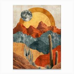Desert Landscape bohemian moon Canvas Print