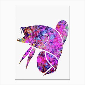 Animal Negative Space ― Betta Fish Purple Canvas Print