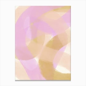Abstract Curve Pink Gold Lines Canvas Print