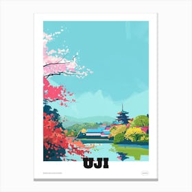 Uji Japan Colourful Travel Poster Canvas Print