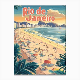 Aihrgdesign A Classic 1960s Travel Poster For Rio De Janeiro 2 Canvas Print