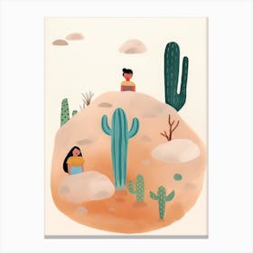 Desert Scene, Tiny People And Illustration 1 Canvas Print