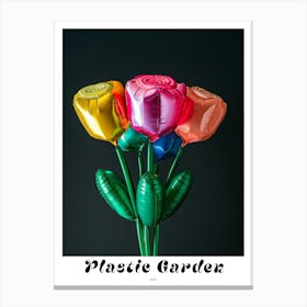 Bright Inflatable Flowers Poster Rose 1 Canvas Print