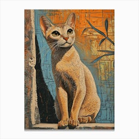 Oriental Shorthair Relief Illustration 3 Canvas Print