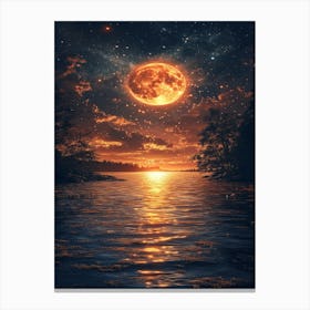 Full Moon Over Water 21 Canvas Print