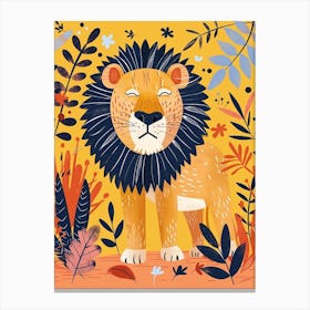 African Lion Lion In Different Seasons Illustration 2 Canvas Print