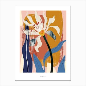 Colourful Flower Illustration Poster Daisy 2 Canvas Print