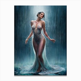 Woman In The Rain 1 Canvas Print