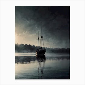 Sailing Ship In The Mist Canvas Print