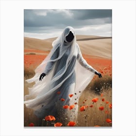 Ghost In The Poppy Fields Painting (9) Canvas Print