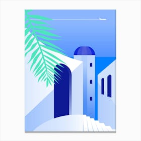Greece. Boho travel art. Santorini, Greece poster — boho travel poster Canvas Print