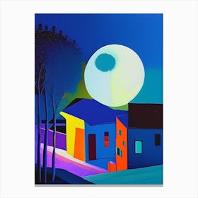 Full Moon Abstract Modern Pop Space Canvas Print