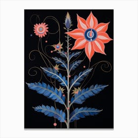 Larkspur 1 Hilma Af Klint Inspired Flower Illustration Canvas Print