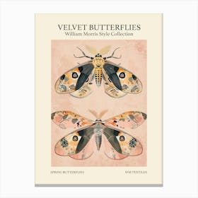 Velvet Butterflies Collection Spring Butterflies William Morris Style 8 Canvas Print
