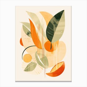 Oranges And Leaves Canvas Print