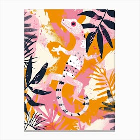 Golden Gecko Abstract Modern Illustration 1 Canvas Print