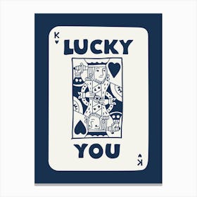 Lucky You King Playing Card Sage 1 Canvas Print