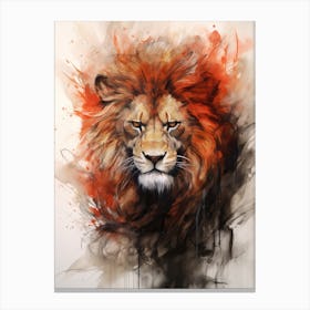 Lion Art Painting Chinese Brush Painting Style 4 Canvas Print