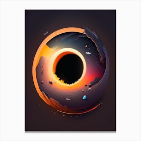 Black Hole Kawaii Kids Space Canvas Print