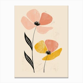 Basel Flower Market Boho Minimalist Style Canvas Print