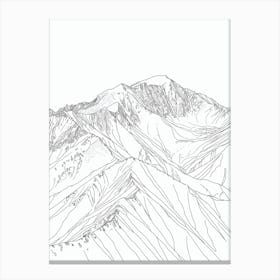 Pikes Peak Usa Line Drawing 6 Canvas Print