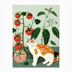 Cat And Tomatoes 3 Canvas Print