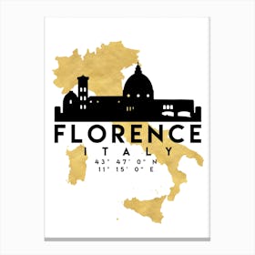 Florence Italy Silhouette City Skyline Map Canvas Print