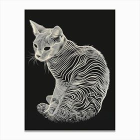 Selkirk Rex Cat Minimalist Illustration 4 Canvas Print