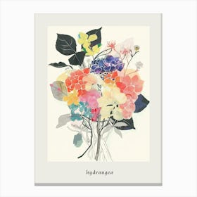 Hydrangea 5 Collage Flower Bouquet Poster Canvas Print