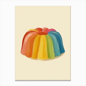 Rainbow Jelly Jell O Beige Illustration 2 Canvas Print