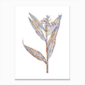 Stained Glass Globba Erecta Mosaic Botanical Illustration on White n.0075 Canvas Print
