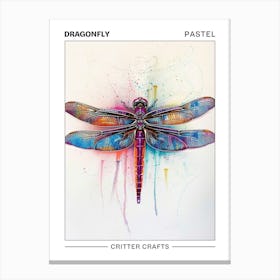 Dragonfly Pastel Watercolour 3 Poster Toile