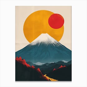 Japandi Cubist Fusion: Mt Fuji 1 Canvas Print