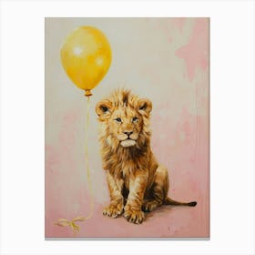 Cute Lion 4 With Balloon Canvas Print