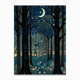 William Morris Night In The Woods 10 Canvas Print