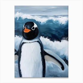 Adlie Penguin Cooper Bay Oil Painting 4 Canvas Print