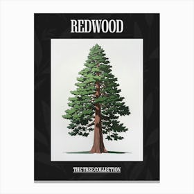Redwood Tree Pixel Illustration 4 Poster Canvas Print