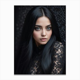 Black Haired Beauty Canvas Print