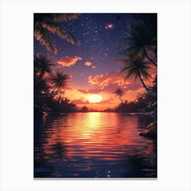 Sunset In The Jungle Canvas Print